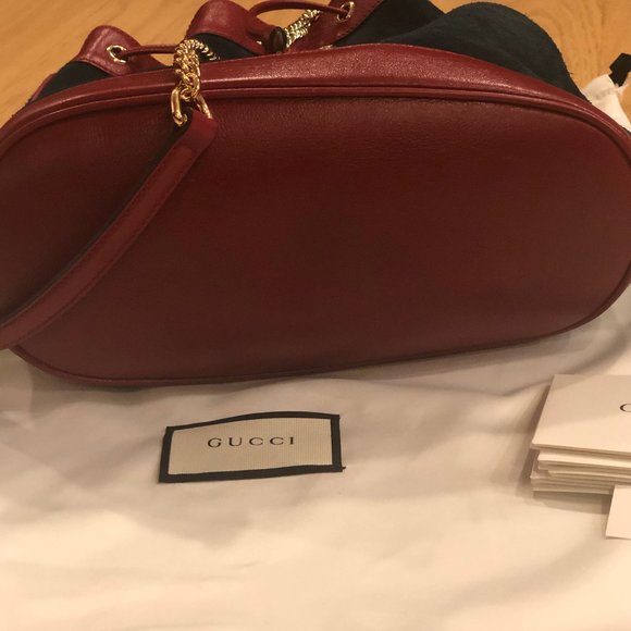 Gucci Bucket Rajah Medium Suede Hobo Bag in Blue NEW WITH DUST BAG - Picture 6 of 13